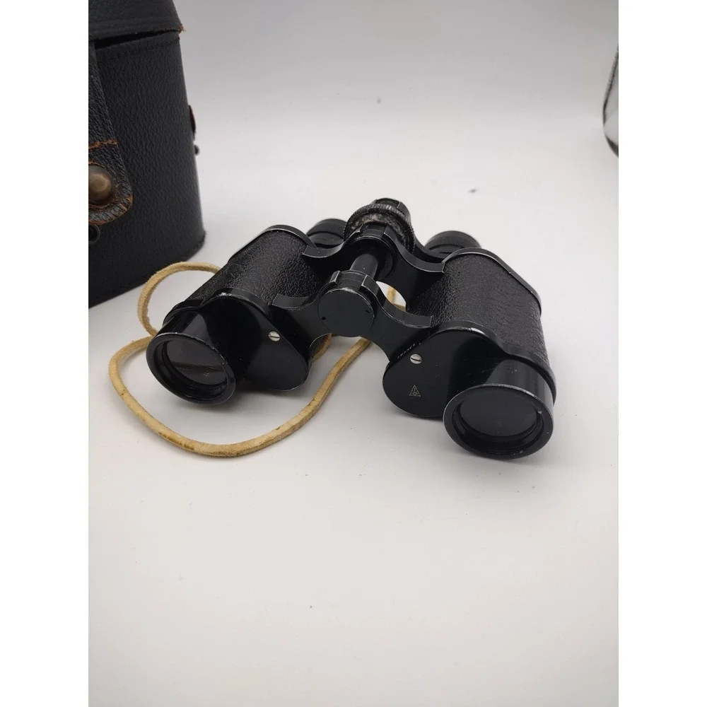 Vintage French H.V. Clement Paris Lightweight 8X25 Binoculars With Case